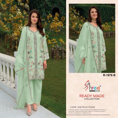 DNO 1876 by Shree Fab cambric cottan lawn with lining inner cotton readymade suit catalogue readymade suit catalogs