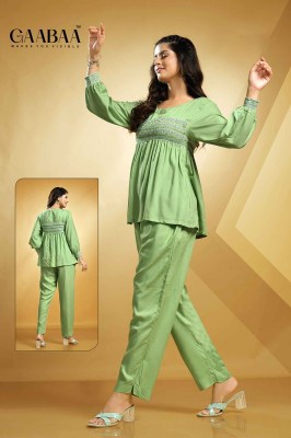 DNO 888 by GaaBaa Trendy Smoking embroidered Work Co-ord Set catalogue co ord set catalogs