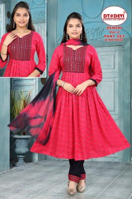 DNo 8692 by Zenshi vol 2 Reyon printed kurti pant and dupatta catalogue readymade suit catalogs