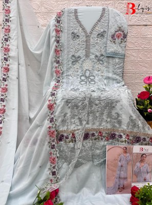 DNo B98 EH by Bilqis Fox Georgette Embroidered Pakistani suit collection with low price pakistani suit catalogs