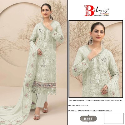 DNo B98 EH by Bilqis Fox Georgette Embroidered Pakistani suit collection with low price pakistani suit catalogs