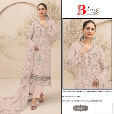 DNo B98 EH by Bilqis Fox Georgette Embroidered Pakistani suit collection with low price pakistani suit catalogs