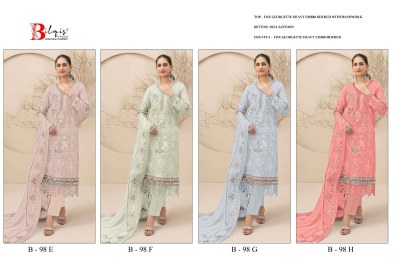DNo B98 EH by Bilqis Fox Georgette Embroidered Pakistani suit collection with low price pakistani suit catalogs
