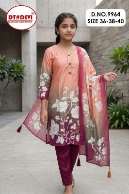 DT Devi Dakshana Digital Berlin Print Handwork Pant Set Collection kurti pant with dupatta Catalogs