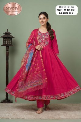 DT Devi Madhubala-2 Barlin Silk Kurti Pant with Digital Dupatta kurti pant with dupatta Catalogs