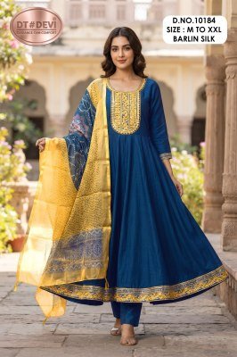 DT Devi Madhubala-2 Barlin Silk Kurti Pant with Digital Dupatta kurti pant with dupatta Catalogs