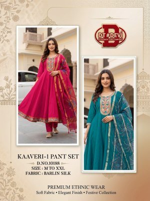 DT Devi Madhubala-2 Barlin Silk Kurti Pant with Digital Dupatta kurti pant with dupatta Catalogs