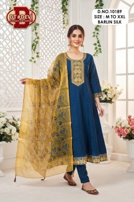 DT Devi Madhubala-2 Barlin Silk Kurti Pant with Digital Dupatta kurti pant with dupatta Catalogs