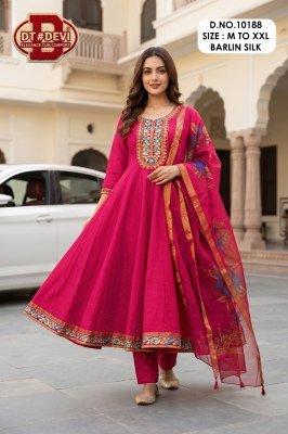 DT Devi Madhubala-2 Barlin Silk Kurti Pant with Digital Dupatta kurti pant with dupatta Catalogs