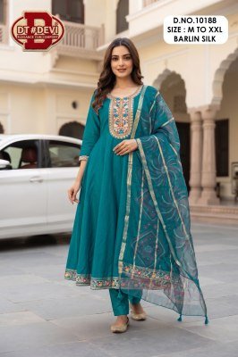 DT Devi Madhubala-2 Barlin Silk Kurti Pant with Digital Dupatta kurti pant with dupatta Catalogs