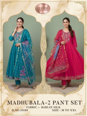 DT Devi Madhubala-2 Barlin Silk Kurti Pant with Digital Dupatta kurti pant with dupatta Catalogs