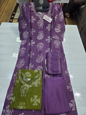 DVEEJA FASHION SENORITA Berline Print 3-Piece Suit with Dupatta Size wise Combo Set