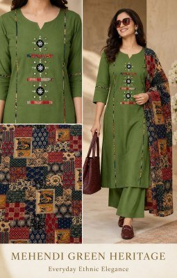 Daboo Cotton Mirror Work Kurti Pant with Cotton Dupatta Set kurti pant with dupatta Catalogs