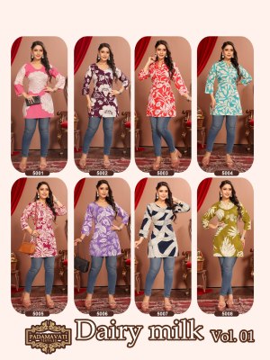Dairy milk vol 1 by Padmavati reyon western top at affordable rate western wear catalogs