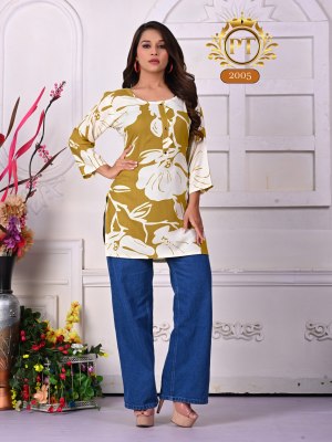 Dairy milk vol 2 by Padmavati Textile 14 kg reyon ODP printed short top collection in affordable rate western wear catalogs