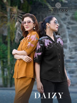 Daizy by Mittoo Viscorse thread hand work Fancy co ord set catalogue at affordable rate wholesale catalogs