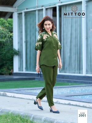 Daizy by Mittoo Viscorse thread hand work Fancy co ord set catalogue at affordable rate co ord set catalogs