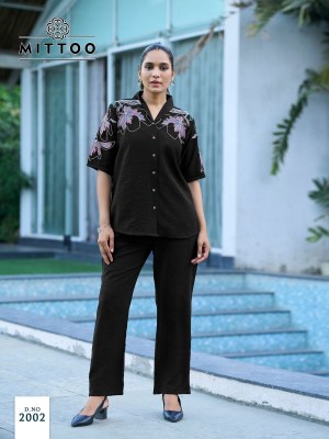 Daizy by Mittoo Viscorse thread hand work Fancy co ord set catalogue at affordable rate co ord set catalogs