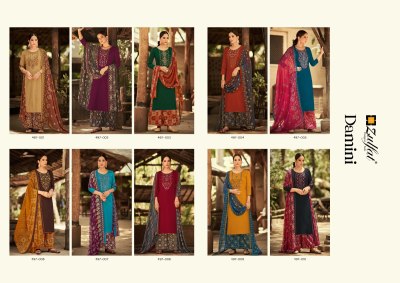 Damini by Zulfat pure heavy jam cotton with embroidered unstitched dress material catalogue at wholesale price salwar kameez catalogs