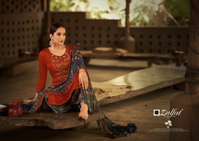 Damini by Zulfat pure heavy jam cotton with embroidered unstitched dress material catalogue at wholesale price salwar kameez catalogs