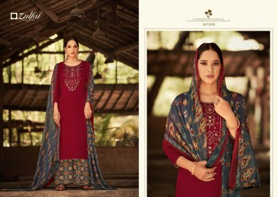 Damini by Zulfat pure heavy jam cotton with embroidered unstitched dress material catalogue at wholesale price salwar kameez catalogs