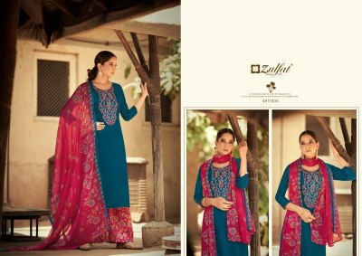Damini by Zulfat pure heavy jam cotton with embroidered unstitched dress material catalogue at wholesale price salwar kameez catalogs