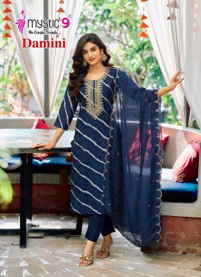 Damini vol 1 by Mystic 9 Premium quality Lehariya printed readymade suit catalogue at affordable rate readymade suit catalogs