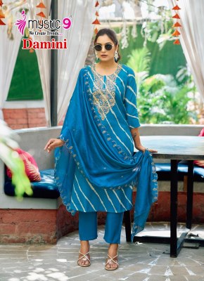 Damini vol 1 by Mystic 9 Premium quality Lehariya printed readymade suit catalogue at affordable rate readymade suit catalogs