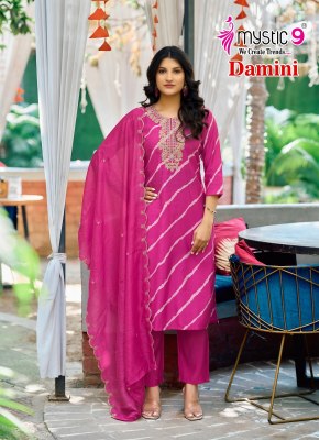 Damini vol 1 by Mystic 9 Premium quality Lehariya printed readymade suit catalogue at affordable rate readymade suit catalogs