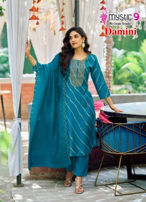 Damini vol 1 by Mystic 9 Premium quality Lehariya printed readymade suit catalogue at affordable rate readymade suit catalogs