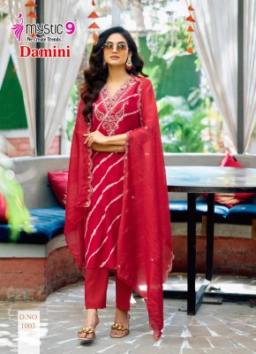 Damini vol 1 by Mystic 9 Premium quality Lehariya printed readymade suit catalogue at affordable rate readymade suit catalogs