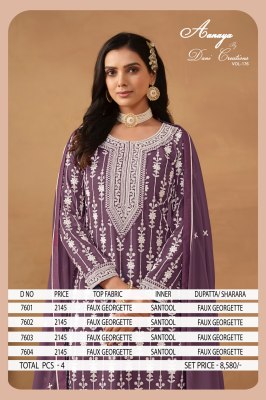 Dani creation by Twisha Aanaya vol 176 faux georgette unstitched sharara suit catalogue at low rate pakistani suit catalogs