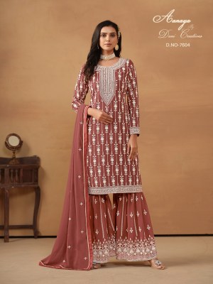 Dani creation by Twisha Aanaya vol 176 faux georgette unstitched sharara suit catalogue at low rate pakistani suit catalogs