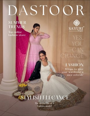 Dastoor by Sayuri designer real georgette long fancy gown catalogue at affordable rate Sayuri designer 