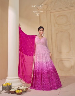 Dastoor by Sayuri designer real georgette long fancy gown catalogue at affordable rate gown catalogs