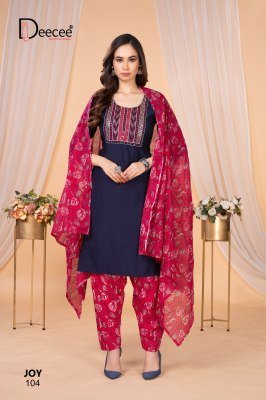Dee Cee Joy Vatican Embroidered Patiala Suit Set  Computer Embroidery Neck And Border  Cotton Print Patiala And Dupatta Wholesale kurtis catalogs