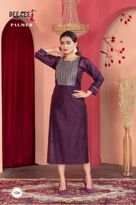 Dee Cee Palmer Screen Print Straight Long Kurti  Wholesale  kurtis catalogs