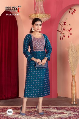 Dee Cee Palmer Screen Print Straight Long Kurti  Wholesale  kurtis catalogs