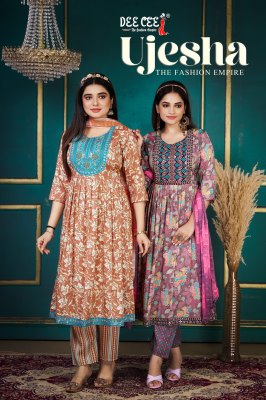 Dee Cee Ujesha Reyon Foil Print Top Bottom And Dupatta Wholesale wholesale catalogs