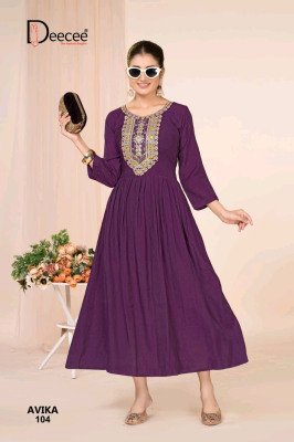 DeeCee Avika Barlin Flared Kurti Premium Embroidered Ethnic Wear for Wholesale Buyers readymade suit catalogs