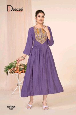 DeeCee Avika Barlin Flared Kurti Premium Embroidered Ethnic Wear for Wholesale Buyers readymade suit catalogs