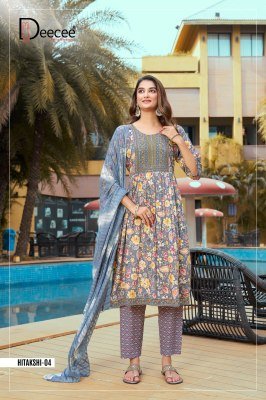   DeeCee Hitakashi Festive Flair Rayon Naira Top with Daman And Sequins  Heavy Printed Bottom  Shibori Naznin Dupatta Wholesale kurtis catalogs