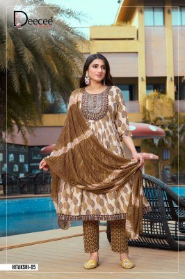   DeeCee Hitakashi Festive Flair Rayon Naira Top with Daman And Sequins  Heavy Printed Bottom  Shibori Naznin Dupatta Wholesale kurtis catalogs