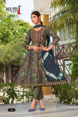 DeeCee Lakshita Premium Chanderi Kali Kurti Set Embroidered Yoke, Printed Pant with Pocket And Batik Dyed Dupatta Wholesale  kurtis catalogs