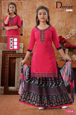 DeeCee Nagma Embroidered Dobby Kurti with Rayon Gold Print Ghagra And Batik Naznin Dupatta Wholesale kurtis catalogs