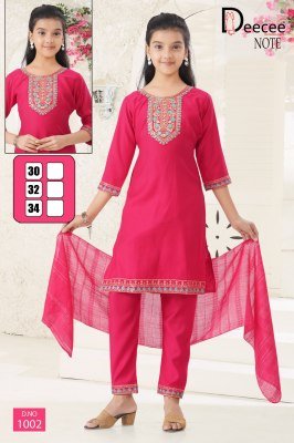 DeeCee Note Sequence Neck Kurti with Patti Sleeves, Embroidery Bottom And Cotton Zari Dupatta Wholesale kurtis catalogs