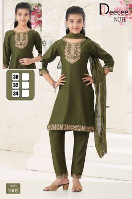 DeeCee Note Sequence Neck Kurti with Patti Sleeves, Embroidery Bottom And Cotton Zari Dupatta Wholesale kurtis catalogs