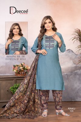 DeeCee Rinku Designer Vatican Embroidered Patiala Suit Computer Embroidery Neck Sleeve Border Full Cotton Print Patiala And Dupatta Wholesale kurtis catalogs