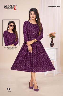 DeeCee Sri Fab Maternity Flared Kurti  Rayon Print, Side Pleats, Lupi Button And Feeding Access Wholesale kurtis catalogs