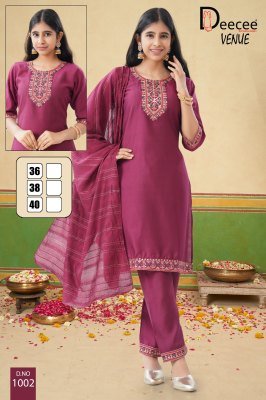 DeeCee Venue Women’s Vatican Fabric Kurti Set with Embroidered Bottom And Cotton Zari Dupatta Wholesale  kurtis catalogs